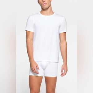 Skims Slim Fit Stretch Modal T-Shirt Chalk New